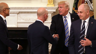 Word Salad President Demands 'Really Long Strike' Against Jeff Bezos